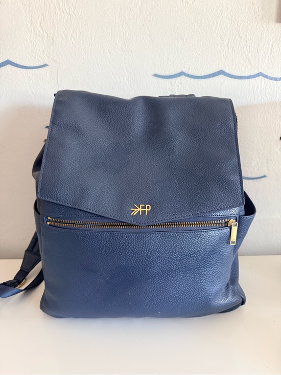 Freshly Picked Handbags - Freshly Picked Navy Leather Diaper Backpack with Gold Hardware